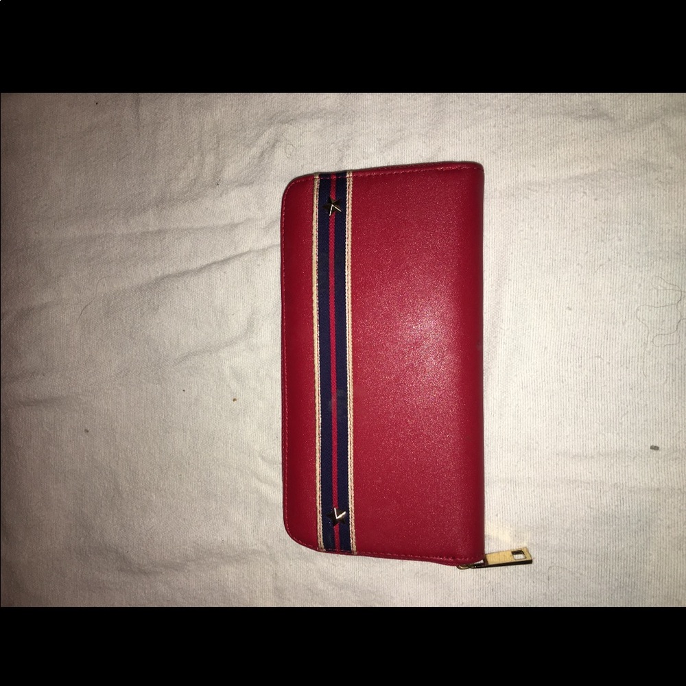 Red accordion wallet